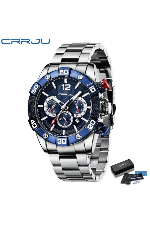 Men's Watches Casual Quartz Chronograph Stainless Steel Band Wristwatch With Luminous Pointers Relogio Masculino - Quartz Wristwatches