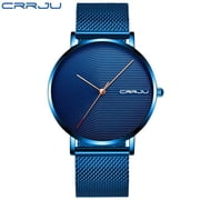 Crrju Men Watch Luxury Fashion Ultra-thin Mesh Strap Watch Casual Silple Waterproof White Men Quartz Wristwatch Gift For Men - Quartz Wristwatches