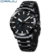 Crrju Men Watch New Quartz Big Watches Full Steel Waterproof Chronograph Wristwatch For Men Relogio Masculino - Quartz Wristwatches