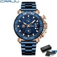 thumbnail image 1 of Crrju Men Watch Top Brand Luxury Big Dial Stainless Steel Waterproof Chronograph Wristwatches With Date Relogio Masculino - Quartz Wristwatches, 1 of 6