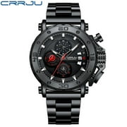 Crrju Men Watch Top Brand Luxury Big Dial Stainless Steel Waterproof Chronograph Wristwatches With Date Relogio Masculino - Quartz Wristwatches