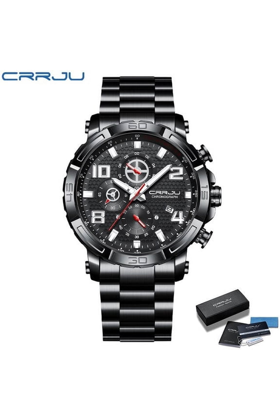 Men Watches Big Dial Waterproof Stainless Steel With Luminous Handsdate Sport Chronograph Watches Relogio Masculino - Quartz Wristwatches