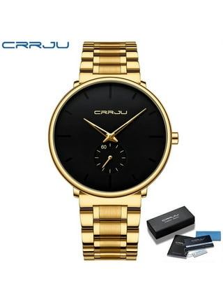 2021 Men Slim Watches Crrju Fashion Casual Date Waterproof Mesh Strap  Watches For Men Cool Black Quartz Steel Wrist Watch - Quartz Wristwatches 