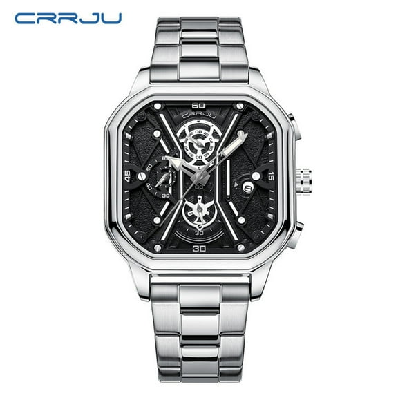 Crrju New Belt Men's Watch 2313 Steel Watch Simple Business Personality Men's Fashion Waterproof