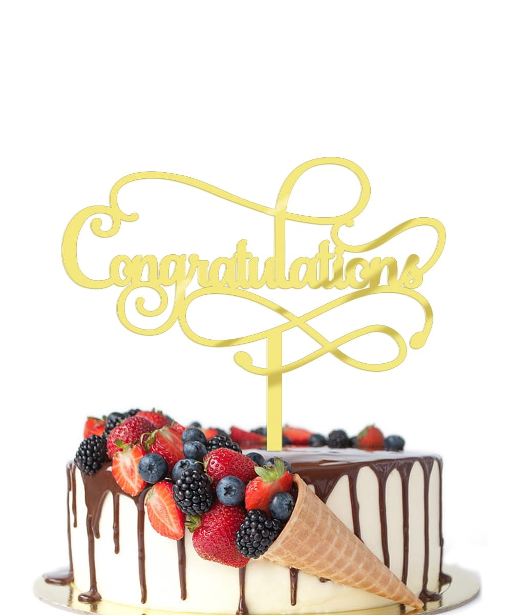 Tortenaufsatz „Congratulations On Graduation 2025“ – Glitzer-Girl-Design, Aus Karton, Gold, Für Abschlussfeier