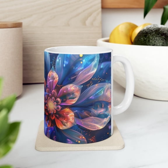 Crtal Flower Mug, Multicolored Mug, Tattoo Mug, Stars, Sparkle Mug, Future Mug, Gift Idea, sy Mug, Galaxy, Gift Her, Gift Him.