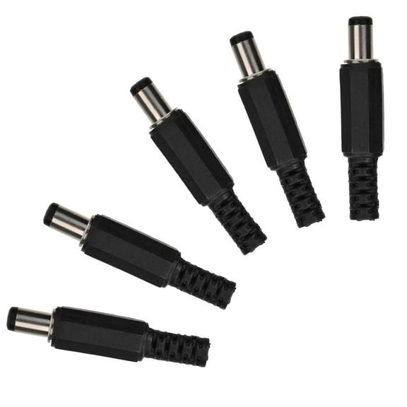 5pcs 2.1mm x 5.5mm Male DC Power Plug Jack Coaxial Connector Adapter, DC Power Plug, DC Power Plug Jack