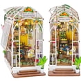 thumbnail image 1 of Crtynell Book Nook Kit Diy Miniature House, Wooden Bookshelf Garden Miniature Kit With Led Light Decorative Bookends, Best Birthday And Christmas Gifts For Women And Girls (Garden House), 1 of 9