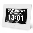 thumbnail image 1 of Crtynell Digital Day Calendar Clock Multifunctional Extra Large Dementia Digital Clock with 5 Alarms and Medication Reminders Impaired Vision Digital Clock (8" White), 1 of 9