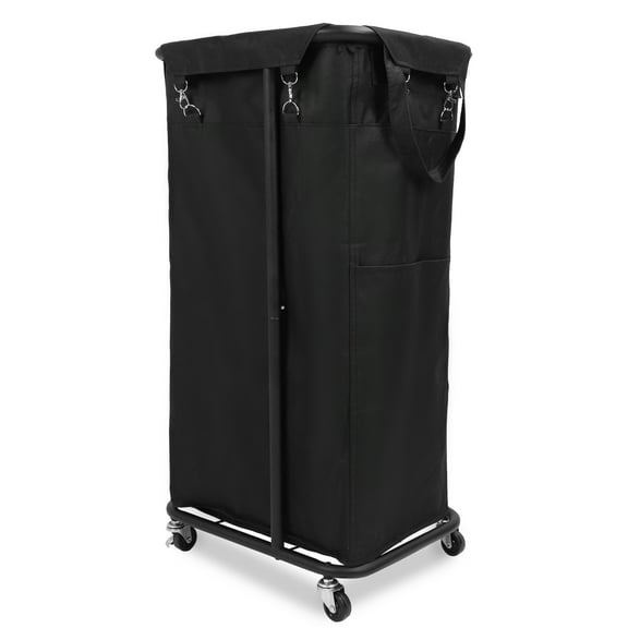 Crtynell Laundry Hamper with 4 Wheels,100L Rolling Laundry Basket,600D Oxford Fabric Round Laundry Cart,Steel Frame and Removable Laundry Bag