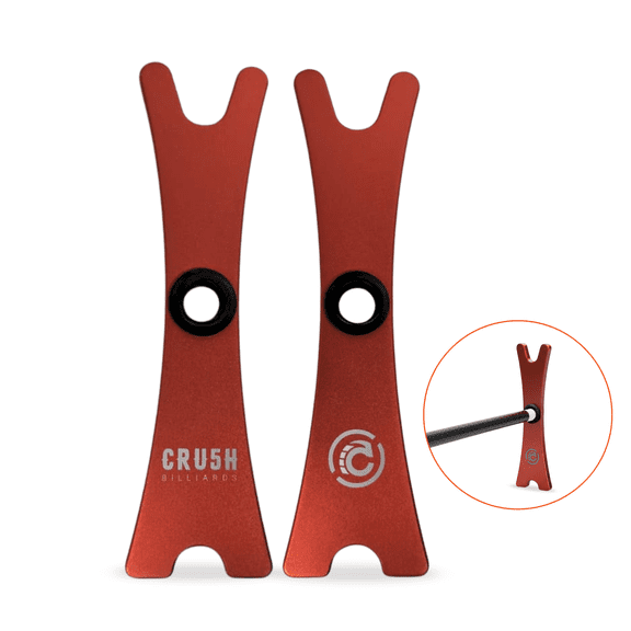 Cru5h Billiards Bridge Head Portable Pool Cue Bridge Rest, Lightweight Slip-On Cue Stick Support for Billiards & Snooker (Aluminum, Orange)