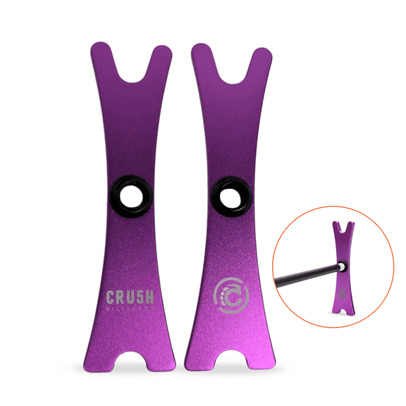 Cru5h Billiards Bridge Head Portable Pool Cue Bridge Rest, Lightweight Slip-On Cue Stick Support for Billiards & Snooker (Aluminum, Purple)