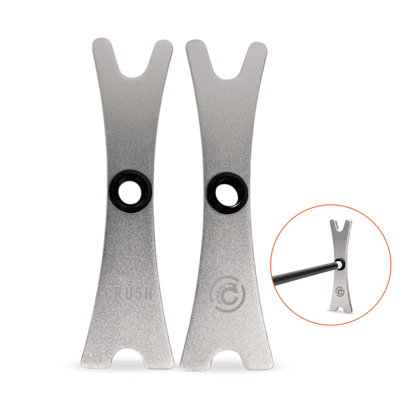 Cru5h Billiards Bridge Head Portable Pool Cue Bridge Rest, Lightweight Slip-On Cue Stick Support for Billiards & Snooker (Aluminum, Silver)