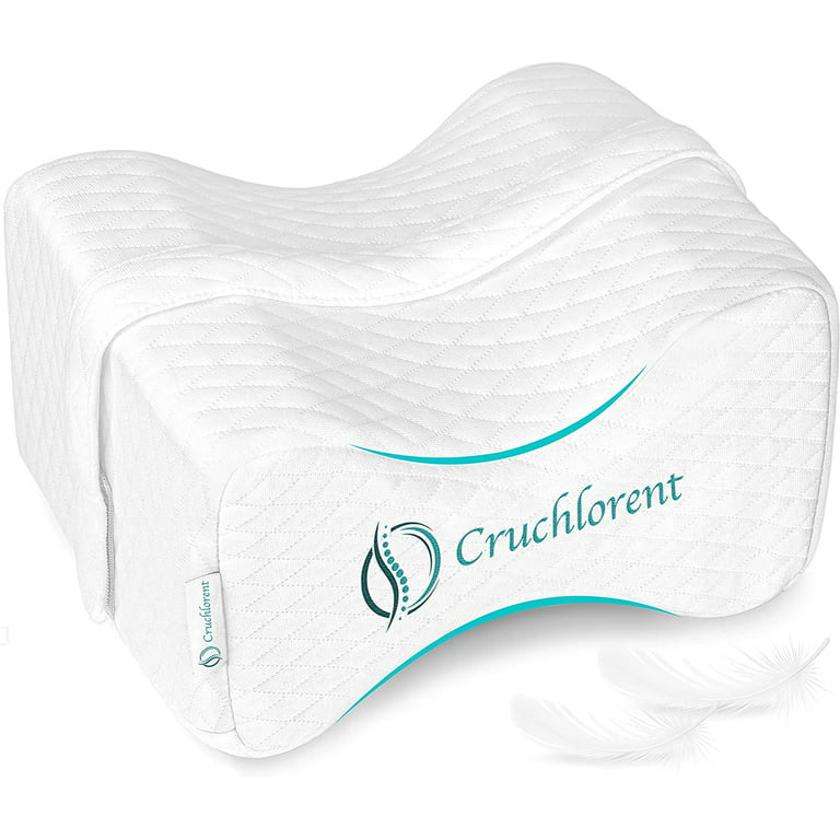 Cruchlorent Sleeping - Technical Knee Pillow for Side Sleepers - Calibrated  Memory Foam Designed for Back, Hip, and Sciatic Pain Relief - Leg Pillows  for Sleeping with Breathable Cotton Fibre Cover 