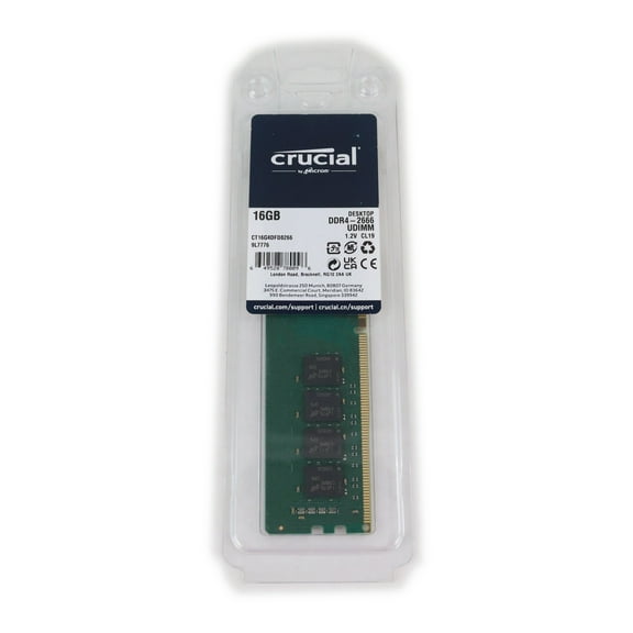 Crucial 16GB CT16G4DFD8266 DDR4-2666 UDIMM 1.2V CL19 For Desktop