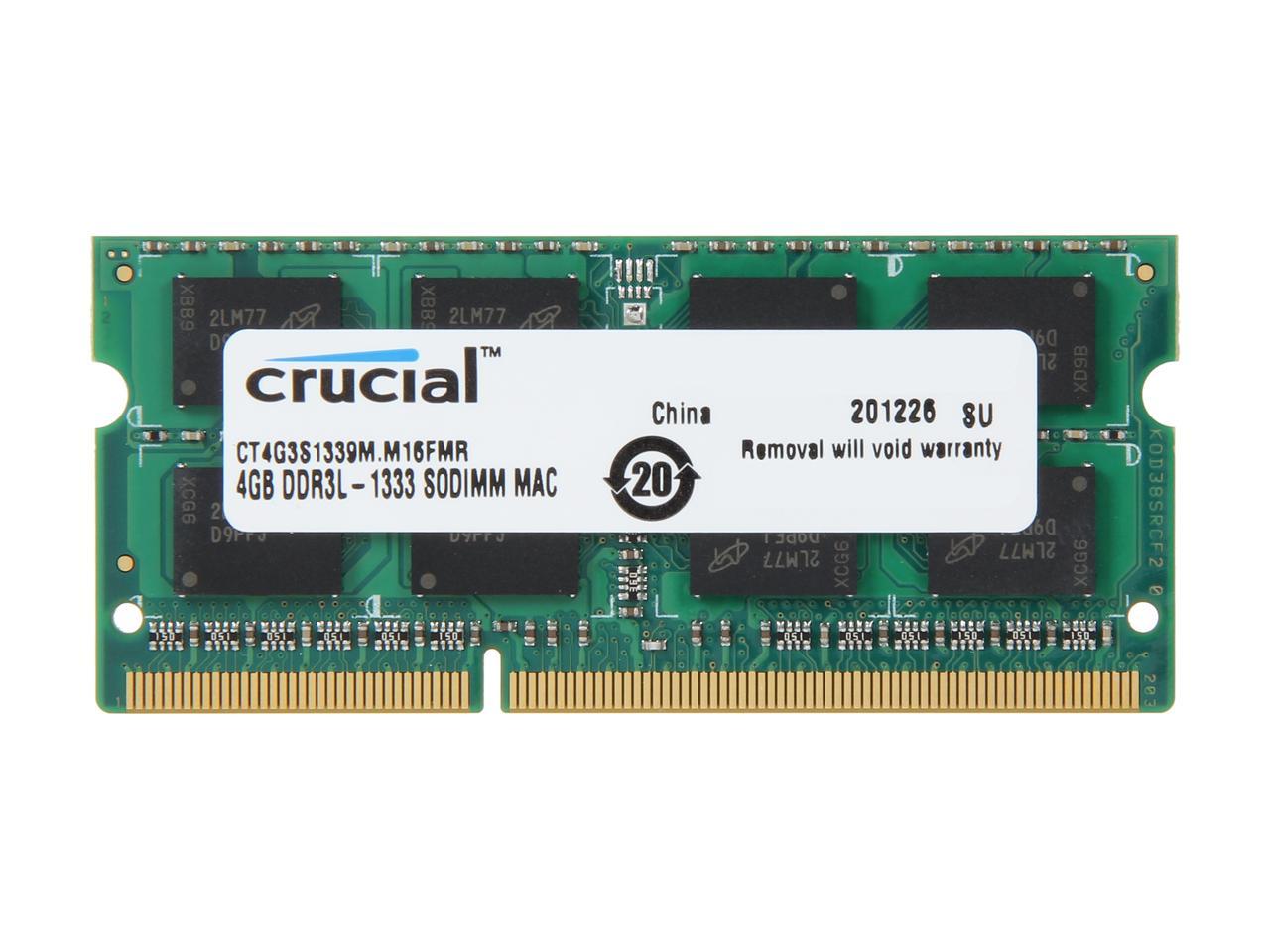 "Crucial 4GB DDR3L-1333 SODIMM Memory for Mac - CT4G3S1339M" - image 1 of 3