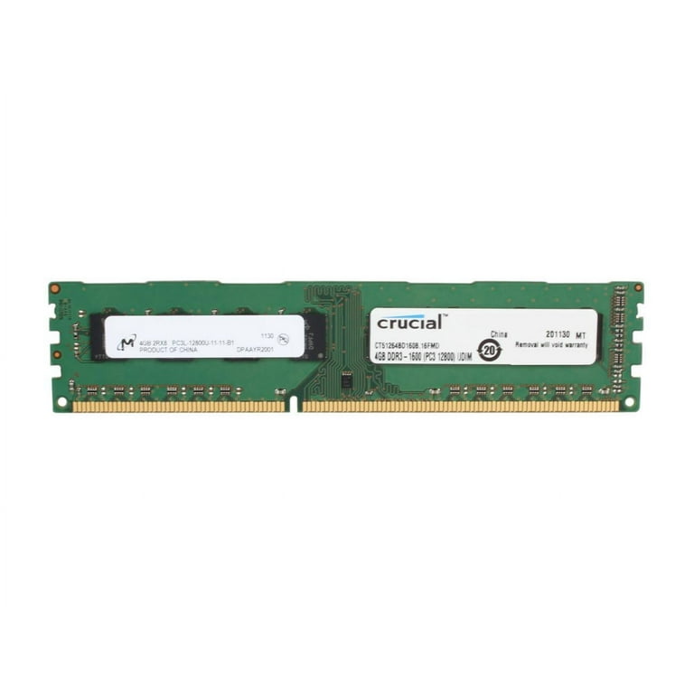 Crucial RAM 4GB DDR3 1600 MHz CL11 Desktop Memory CT51264BD160B at