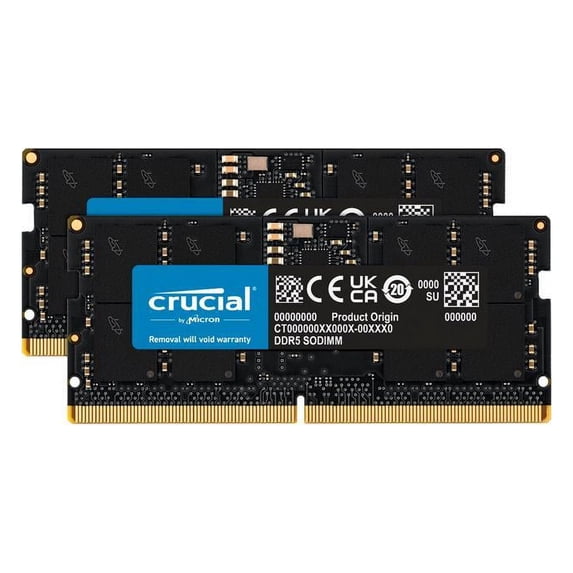 Crucial 64GB (2 x 32GB) 262-Pin DDR5 SO-DIMM DDR5 5200 (PC5 41600) Laptop memory Model CT2K32G52C42S5