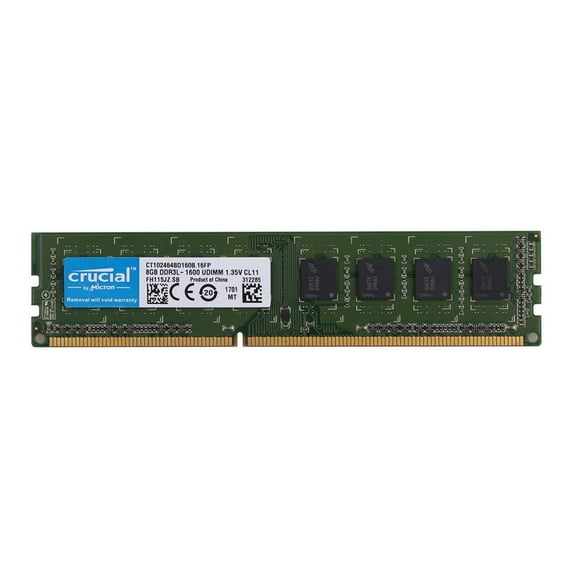 Crucial 8GB DDR3 PC12800 1600MHz PC3-12800U Desktop Memory 8 GB DDR3L-1600 RAM