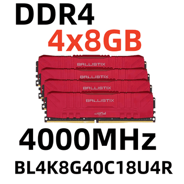 Crucial Ballistix DDR4 32 GB RAM Desktop Memory DIMM for PC, 4000 MHz,BL4K8G40C18U4R