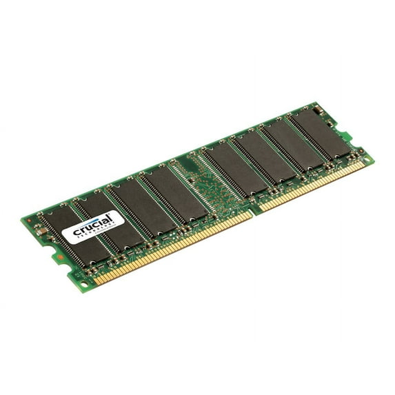 Crucial - DDR - module - 1 GB - DIMM 184-pin - 400 MHz / PC3200 - CL3 - 2.6 V - unbuffered - non-ECC - for ABIT SG-80; Gigabyte GA-8IPE1000-G
