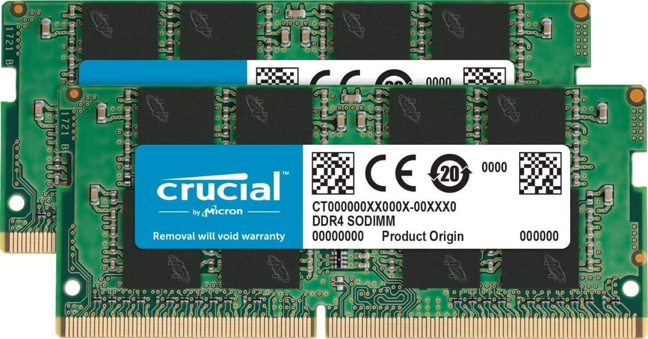 Crucial Memory Kit with 32GB (2x16GB) DDR4 PC4-21300 2666MHz DR x8 SODIMM Memory CT2K16G4SFD8266 Compatible with HP EliteDesk 405 G4 Mini, 705 G4 Mini, 705 G5 Mini