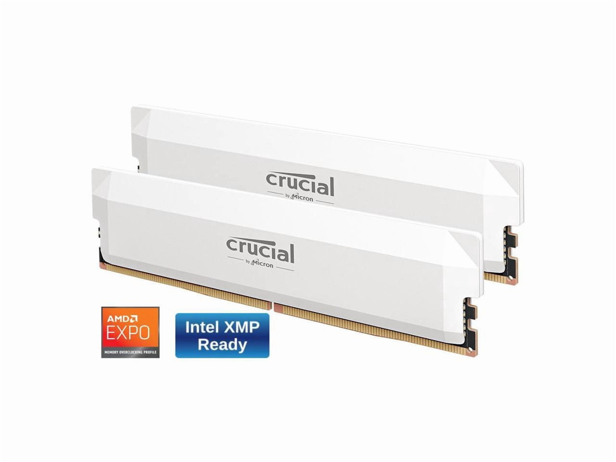 Crucial Pro - Overclocking Edition - DDR5 - kit - 32 GB: 2 x 16 GB - DIMM 288-pin - 6400 MT/s / PC5-51200 - CL38 - 1.35 V - unbuffered - non-ECC - white