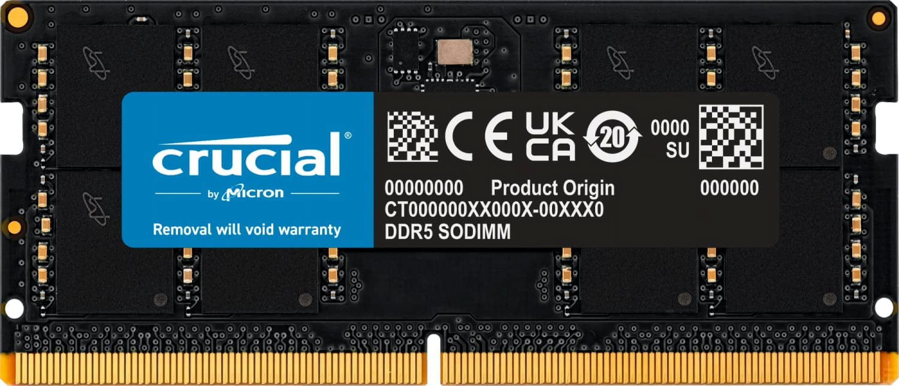 Crucial RAM 16GB DDR5 5600MT/s (or 5200MT/s or 4800MT/s) Laptop