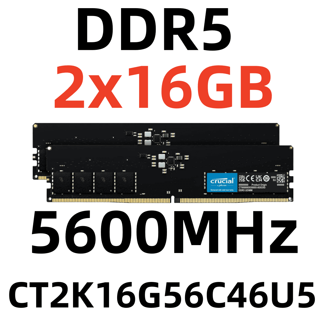 Crucial Pro 96GB DDR5 5600 XMP 3.0, AMD EXPO Ready, Desktop
