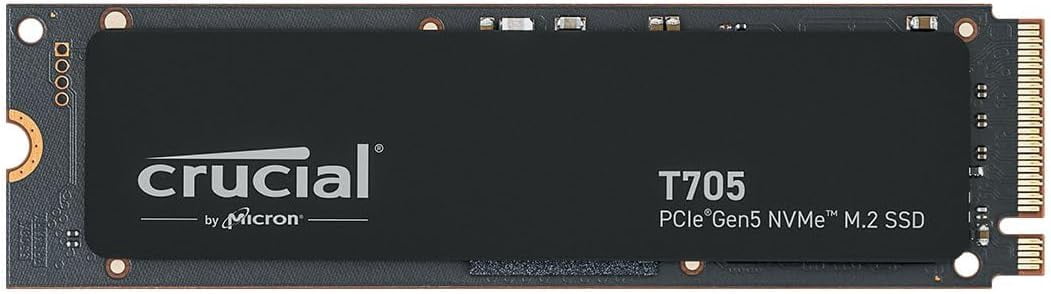 Crucial T705 PCIe Gen5 NVMe SSD 4TB, Up to 14,100MB/s, TLC NAND