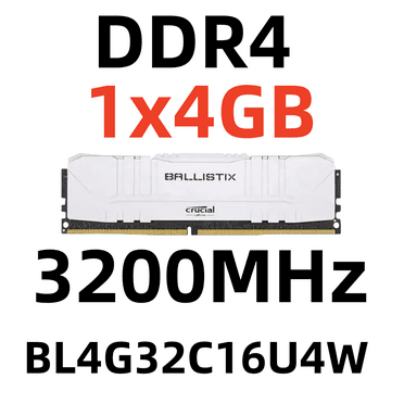 CrucialBallistix DDR4 4 GB RAM Desktop Memory DIMM for PC, 3200 MHz,BL4G32C16U4W
