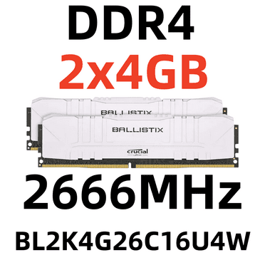CrucialBallistix DDR4 8 GB RAM Desktop Memory DIMM for PC, 2666 MHz,BL2K4G26C16U4W