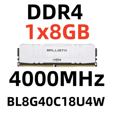 CrucialBallistix DDR4 8 GB RAM Desktop Memory DIMM for PC, 4000 MHz,BL8G40C18U4W