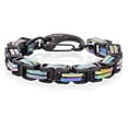 thumbnail image 1 of Crucible Jewelry Men's Black and Iridescent Plated Stainless Steel Byzantine Bracelet (11mm) - 9", 1 of 3
