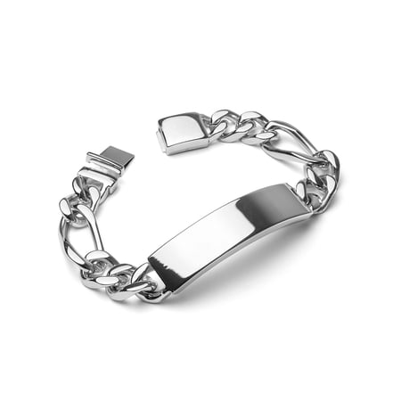 Crucible Jewelry Men's Heavy Engravable ID Stainless Steel Bracelet - 8 Inches