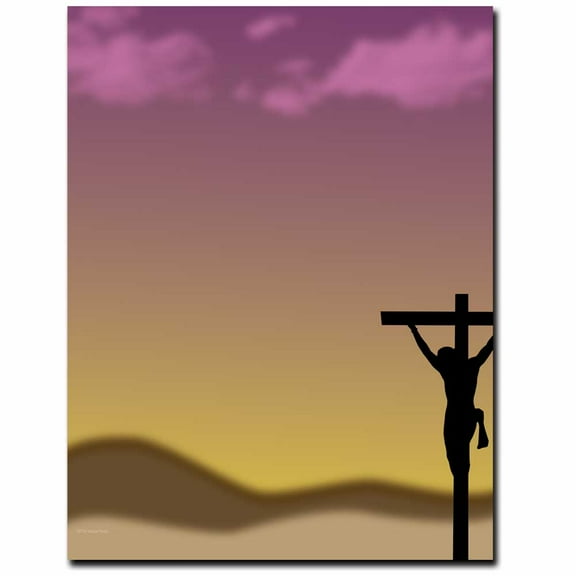 Crucifix Easter Letterhead Laser & Inkjet Printer Paper, 25 Sheets