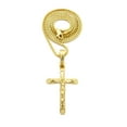 thumbnail image 1 of Crucifix Jesus on Rugged Cross Pendant with Chain Necklace - 2mm 24" Gold-Tone Box Chain, 1 of 4