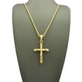thumbnail image 1 of Crucifix Jesus on Rugged Cross Pendant with Chain Necklace - 3mm 18" Gold-Tone Rope Chain, 1 of 2