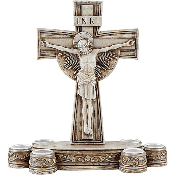 Avalon Gallery N0001 Crucifix Lenten Candleholder, Candle holder only