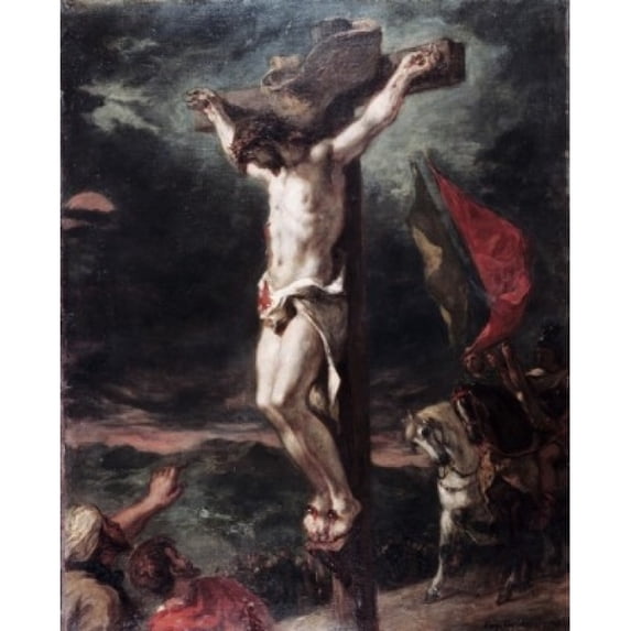 Crucifixion, 1846, Eugene Delacroix (1798-1863 French) , Oil on canvas Poster Print (24 x 36)