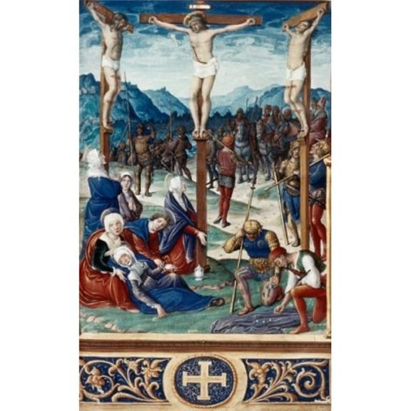 Crucifixion Between Two Thieves Unknown Artist 15th Century Poster Print - 18 x 24 in.