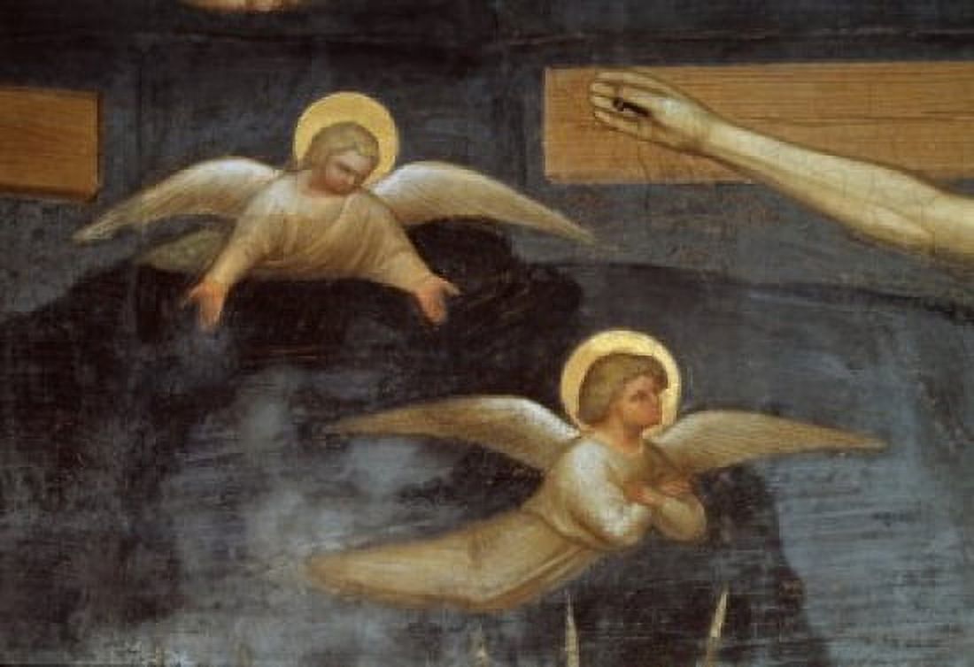 Crucifixion (Detail) Giusto de Menabuoi (14th C Italian) Fresco Baptistry Padua Italy Canvas Art - Giusto de Menabuoi (18 x 24)