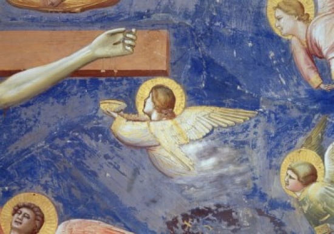 Crucifixion - Detail of Angels Giotto (ca1266-1337 Italian) Fresco Capella Scrovegni Padua Italy Canvas Art - Giotto di Bondone (18 x 24)