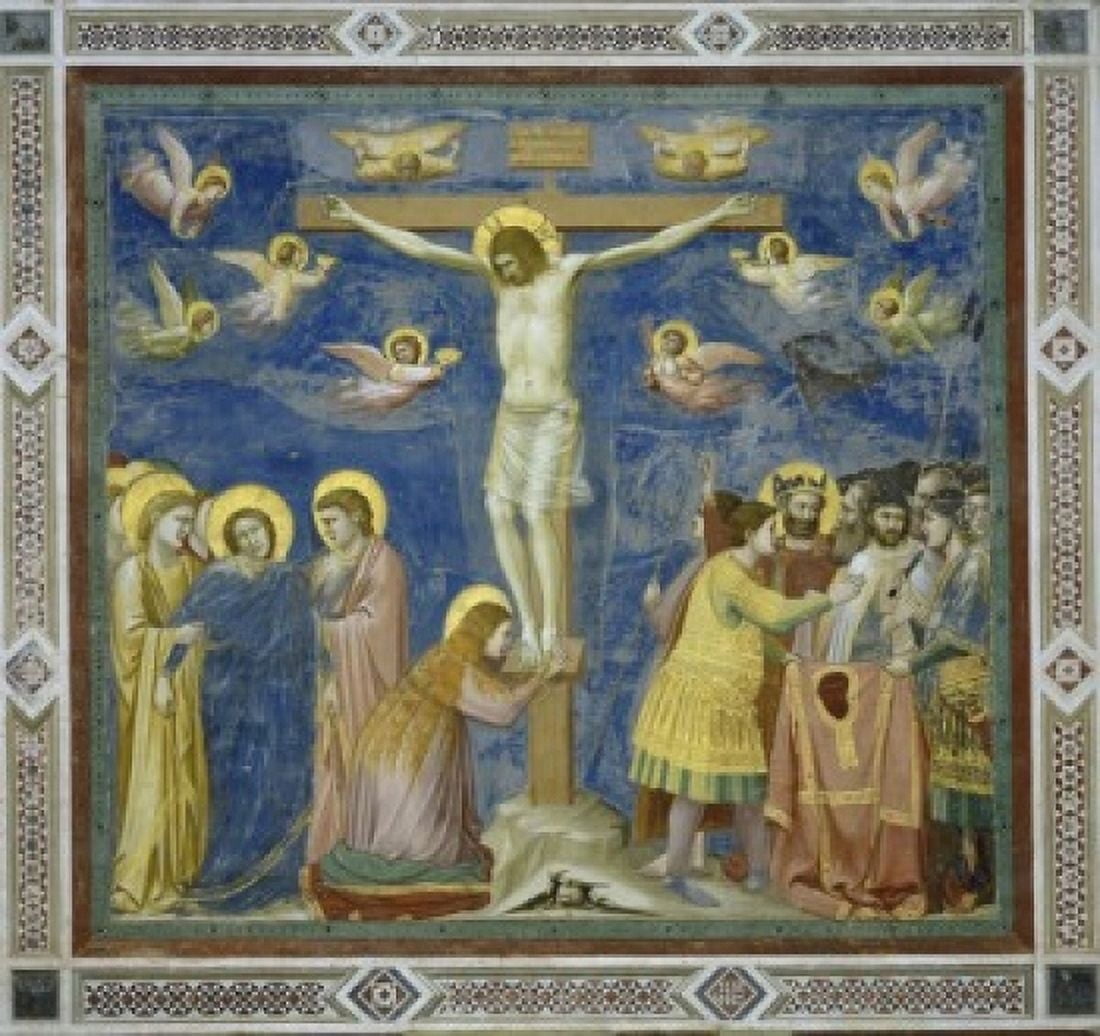 Crucifixion Giotto di Bondone (c1266-1337Italian) Fresco Arena Chapel Padua Italy Canvas Art - Giotto di Bondone (24 x 36)