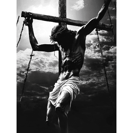 Crucifixion of Jesus Christ Decorative Painting/Canvas Art, Ideal for Living Room, Bedroom, Study, Church, Home Office, Religious Institution Decoration, Catholic Themed Spaces.