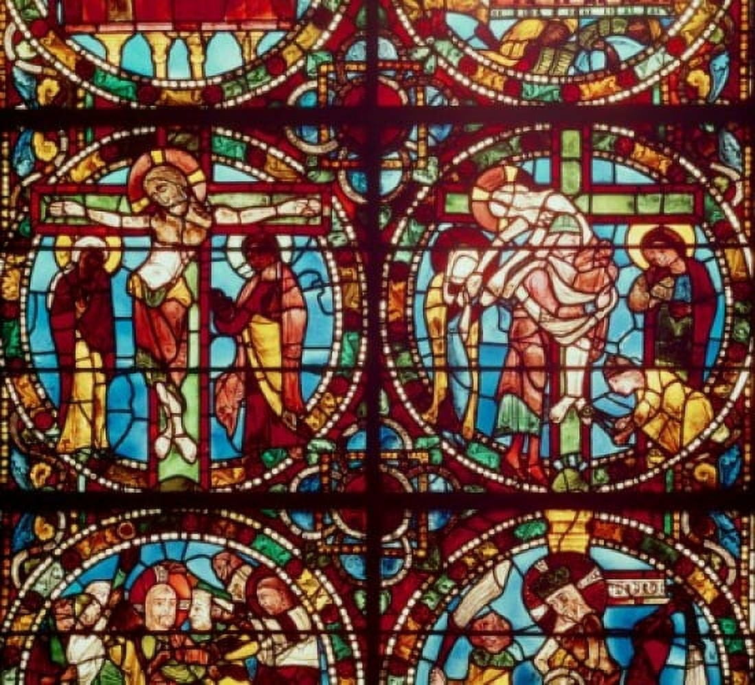 Crucifixion Stained Glass Chartres Cathedral France Canvas Art -  (18 x 24)