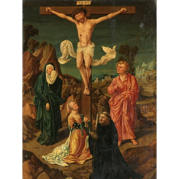 Crucifixion The Virgin Saint John Mary Painting Extra Large XL Wall Art Poster Print