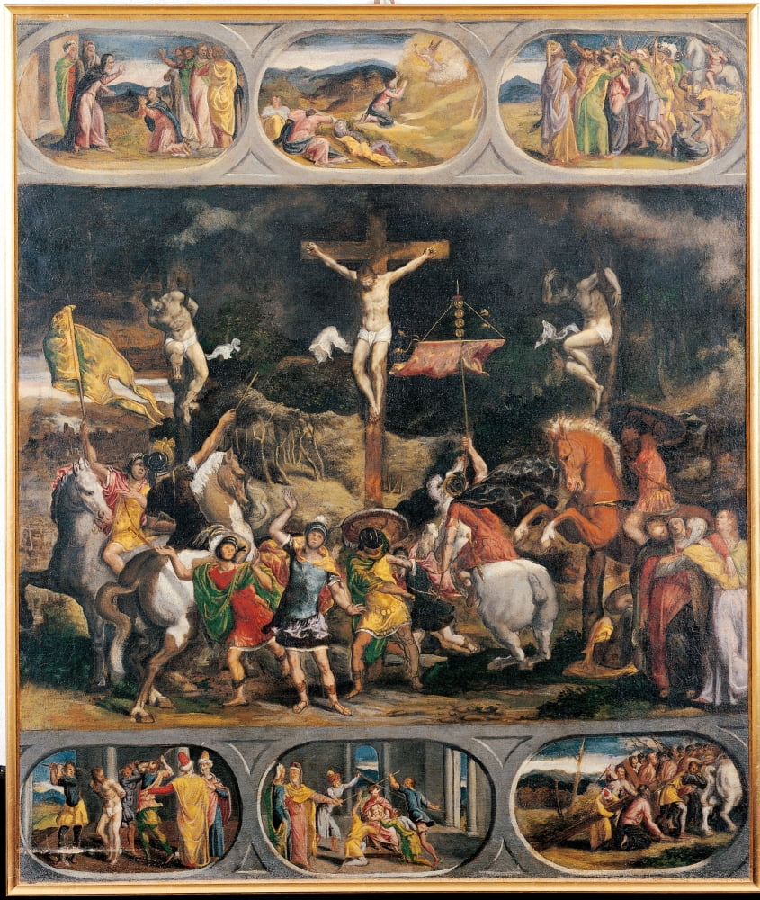 Crucifixion With Scenes From The Passion Canvas Art - (24 x 36)