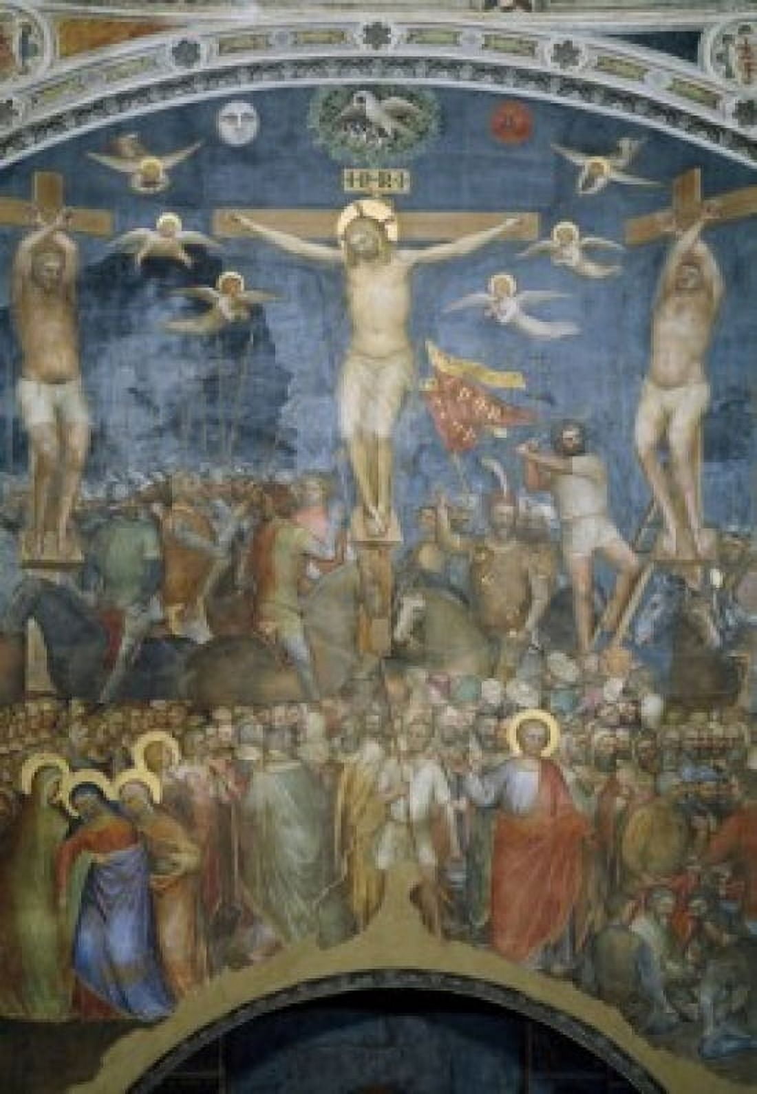 Crucifixion by Giusto de Menabuoi fresco (Circa 1320 1391) Italy Padua Padua Cathedral Baptistery Canvas Art - Giusto de Menabuoi (18 x 24)