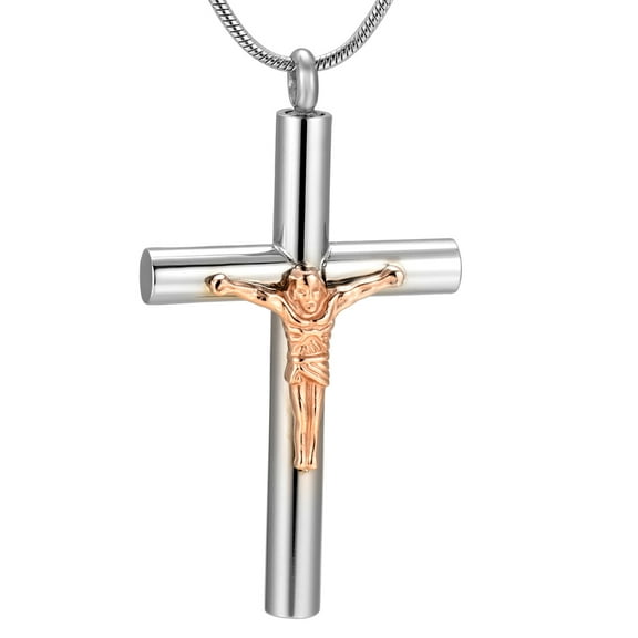 Crucifixion of Jesus Cremation Jewelry for Ashes Urn Necklace Lockets for Ashes of Loved One